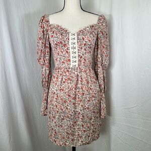 Romantic Cottagecore ASOS SAINT GENIES HOOK & EYE FLORAL ROSE MINI DRESS SIZE 4